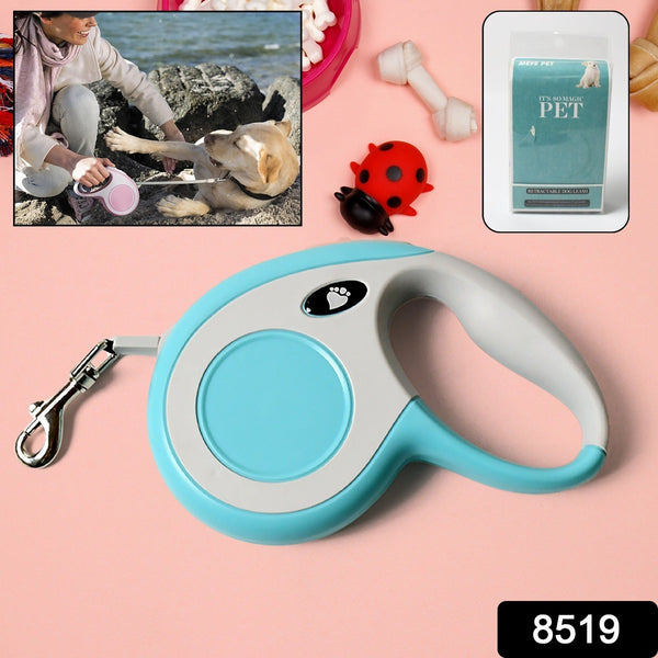 Retractable Dog Leash, Pet Walking Leash with Anti-Slip Handle, Strong Nylon Tape, Tangle-Free, One-Handed One Button Lock & Release, Suitable for Small / Medium Dog Or Cat, 16.5 ft (5 m)