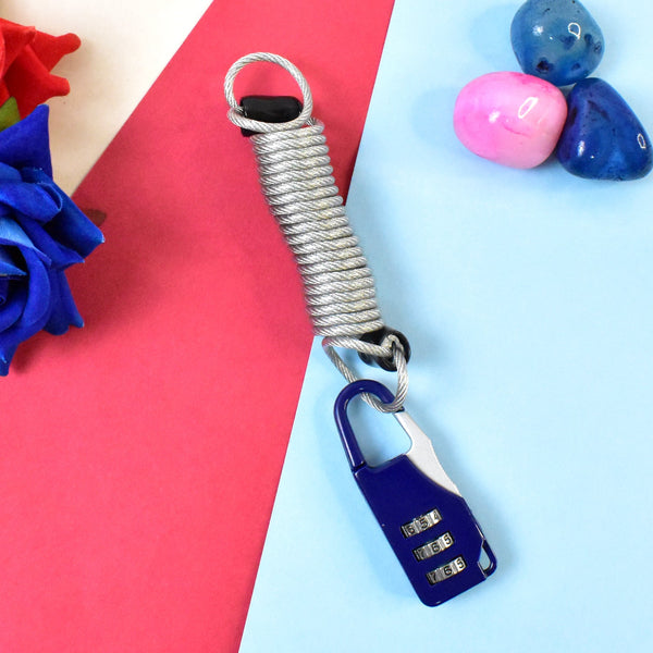 Anti-theft Dial Lock, Padlock, 3-Digit, Built-In Wire (1 Pc)